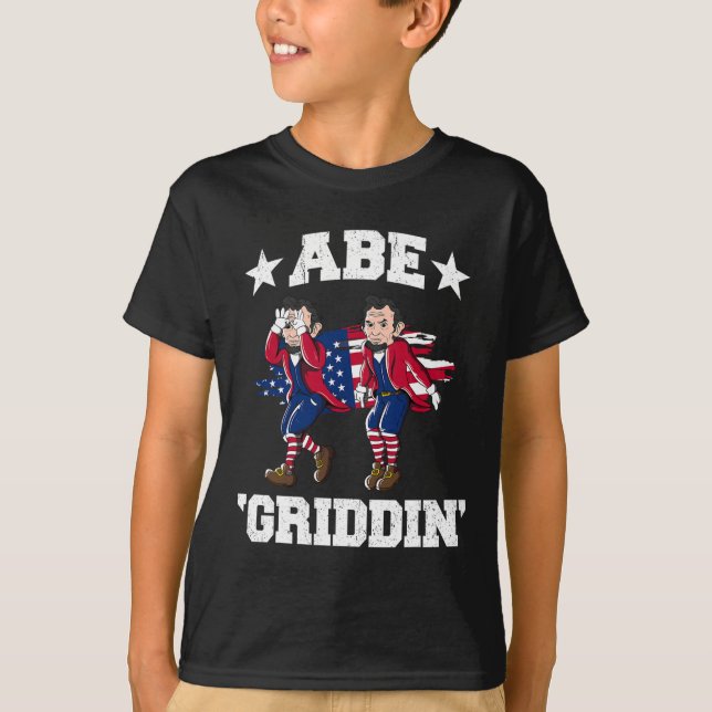 Of July Benjamin Franklin Griddy Ben Griddin  T-Shirt (Front)