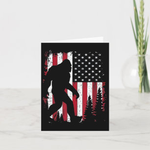 Of July Bigfoot Sasquatch American Flag Patriotic Card