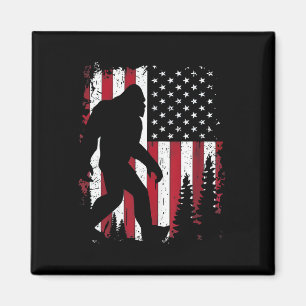 Of July Bigfoot Sasquatch American Flag Patriotic  Magnet