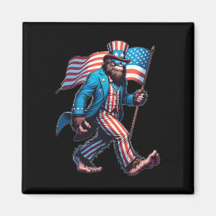 Of July Bigfoot Sasquatch Patriotic American Flag  Magnet