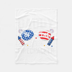 Of July Birthday Dad Daddy Of The Little Firecrack Fleece Blanket