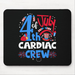 Of July Cardiac Crew Cardiac Nurse Happy 4th Of Ju Mouse Pad