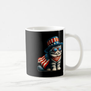 Of July Cat American Flag Cat Lover Meowica Indepe Coffee Mug
