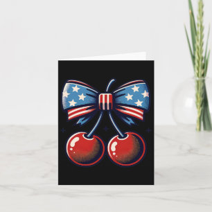 Of July Celebration Cherries With Bows Women Kids Card