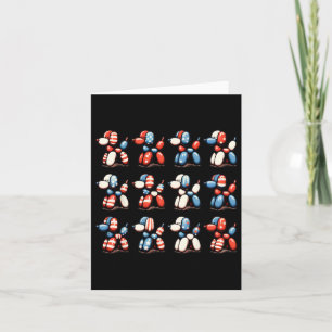 Of July Celebration Patriotic Balloon Dog Men Wome Card