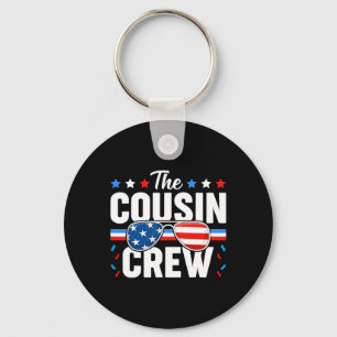 Of July Cousin Crew Patriotic American Family Matc Keychain