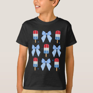 Of July Cute Popsicle Bows Patriotic Women Kids 1 T-Shirt
