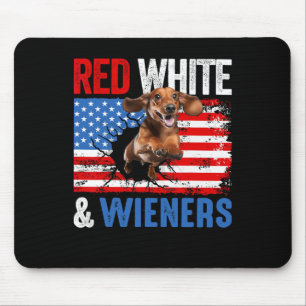 Of July Dachshund Dog Shirt Red White And Wieners Mouse Pad