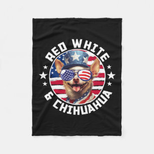 Of July Dog Funny Patriotic Red1  Fleece Blanket