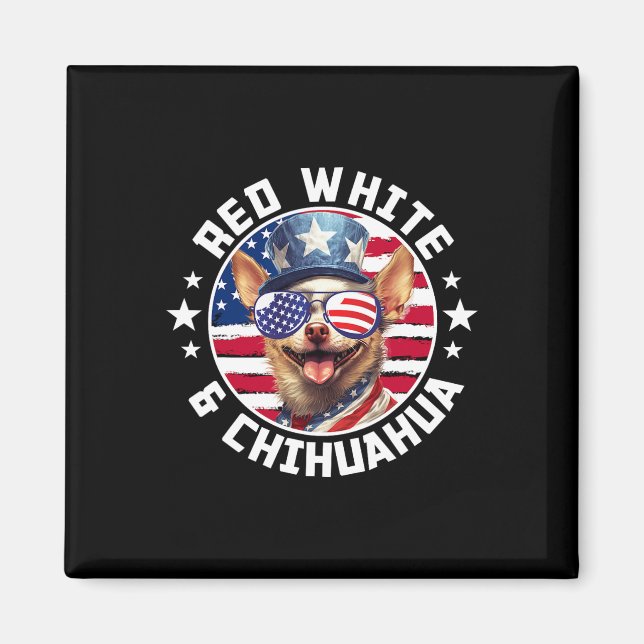 Of July Dog Funny Patriotic Red1  Magnet (Front)