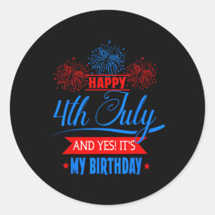 Of July Fireworks Birthday Usa American Patriotic Classic Round Sticker