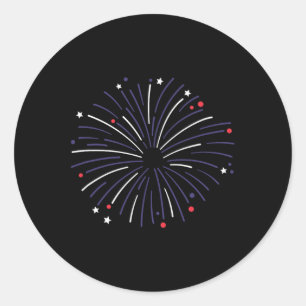 Of July Fireworks Memorial Day  Classic Round Sticker