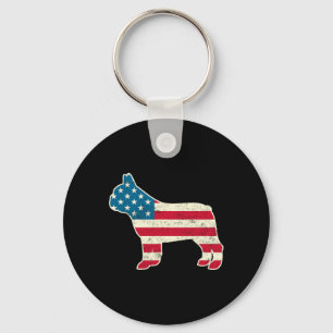 Of July French Bulldog American Flag Usa  Keychain