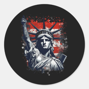 Of July Independence Day American Statue Of Libert Classic Round Sticker