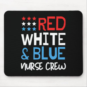 Of July Nurse Crew Scrub Tops Patriotic Nurses Mat Mouse Pad