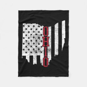 Of July Ohio Usa Us Flag States Vintage  Fleece Blanket