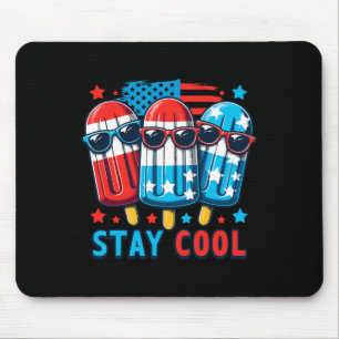 Of July Patriotic American Flag Ice Pop Popsicle B Mouse Pad