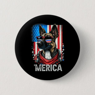 Of July Patriotic Belgian Malinois Dog Merica 2 Inch Round Button