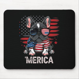 Of July Patriotic Frenchie Dog Merica Mouse Pad