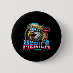 Of July Patriotic Funny Eagle July 4th Usa Merica 2 Inch Round Button