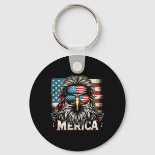 Of July Patriotic Funny Eagle July 4th Usa Merica Keychain