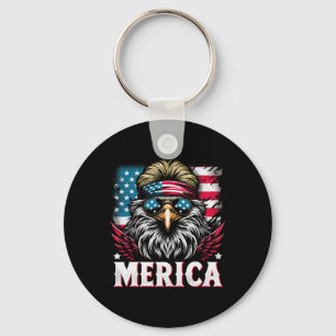 Of July Patriotic Funny Eagle July 4th Usa Merica Keychain