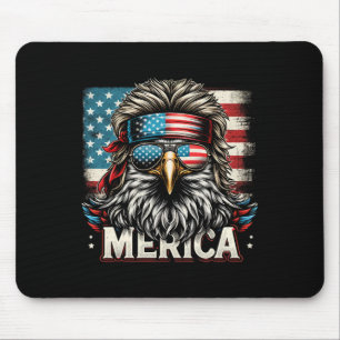 Of July Patriotic Funny Eagle July 4th Usa Merica Mouse Pad