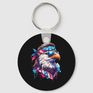 Of July Patriotic Funny Eagle July 4th Usa Murica Keychain