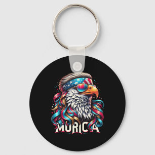 Of July Patriotic Funny Eagle July 4th Usa Murica Keychain