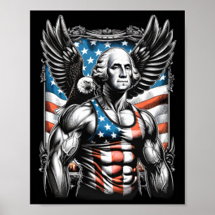 Of July Patriotic Funny George Washington July 4th Poster
