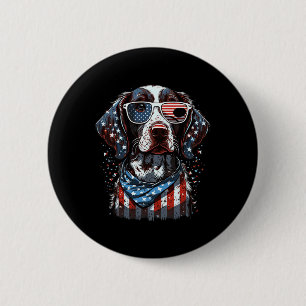 Of July Patriotic German Shorthaired Pointer Dog U 2 Inch Round Button