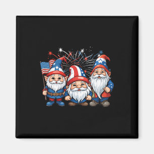 Of July Patriotic Gnomes American Flag Usa Gnome  Magnet