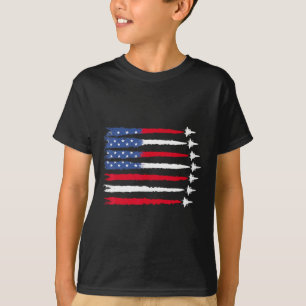 Of July Patriotic Red White Blue Usa Flag Fighter T-Shirt