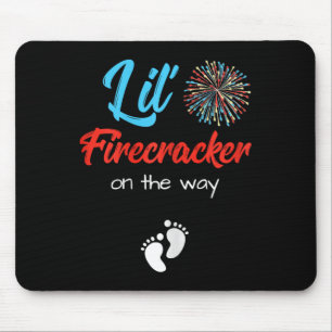 Of July Pregnancy Shirt Lil' Firecracker On The Wa Mouse Pad