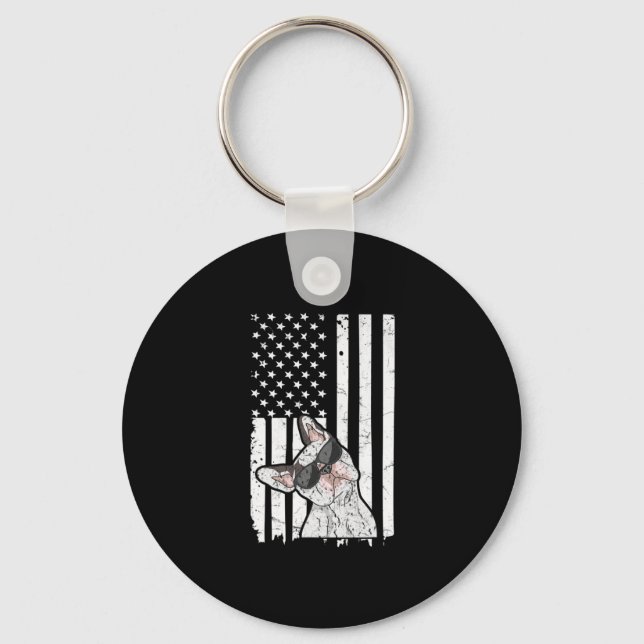 Of July Quote For A Patriotic Frenchie Owner  Keychain (Front)