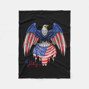 Of July S - Patriotic Shirts - American Flag Eagle Fleece Blanket