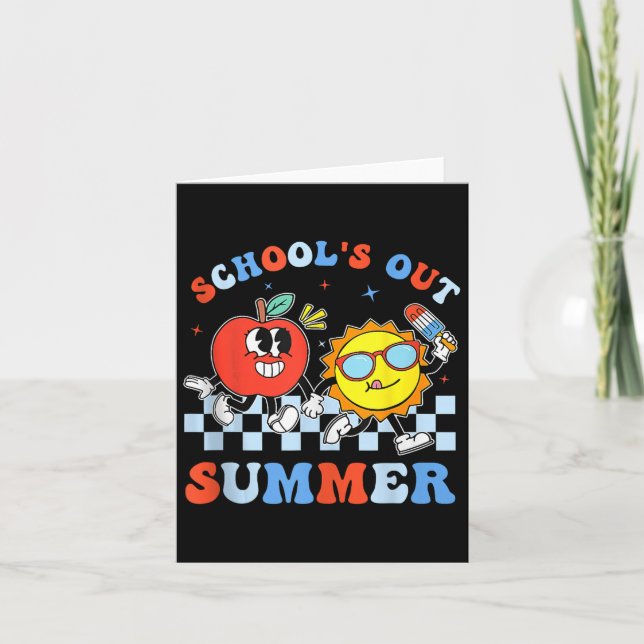 Of July School's Out For Summer Graduation Teacher Card (Front)