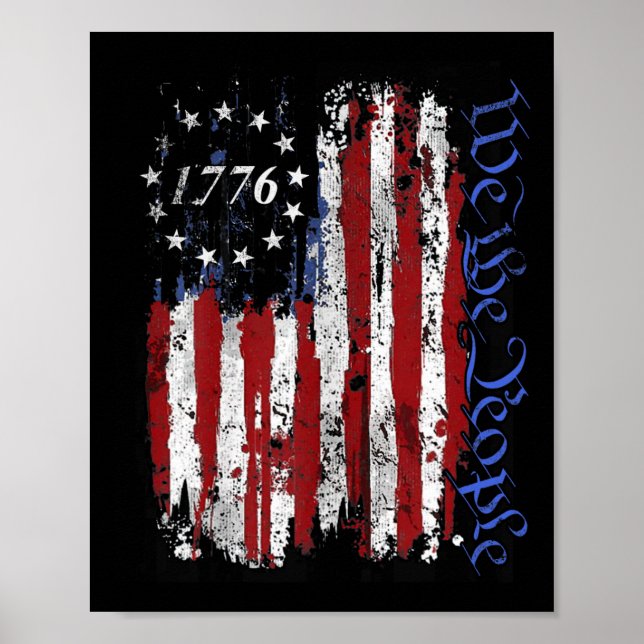 Of July Shirts We The People 1776 Usa Flag Jet Fig Poster (Front)