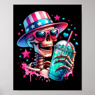 Of July Skeleton Retro Trendy Mom Skull Mama Life  Poster