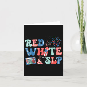 Of July Speech Therapy Red White Slp Speech Pathol Card