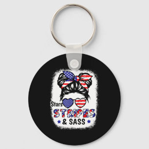 Of July Star Stripes S Usa Flag Patriotic Kids Gir Keychain