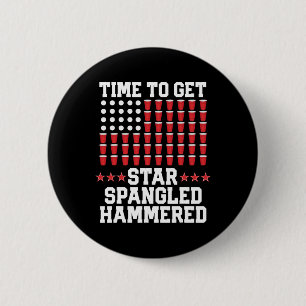 Of July T Shirt Gift Beer Pong American Flag Drink 2 Inch Round Button