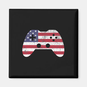 Of July T Shirt Video Game Gamer Kids Boys Men Usa Magnet