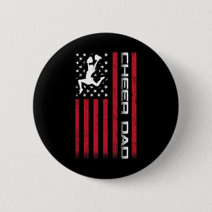 Of July Us Flag Cheer Dad Shirt For Father's Cheer 2 Inch Round Button