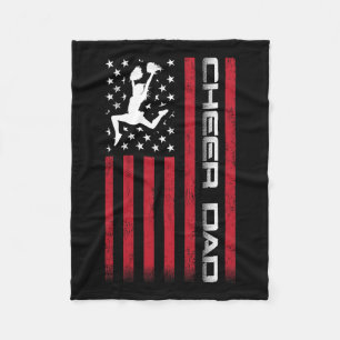Of July Us Flag Cheer Dad Shirt For Father's Cheer Fleece Blanket