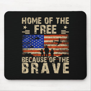 Of July Usa Flag - Home Of The Free Because Of The Mouse Pad