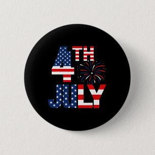 Of July Usa Flag Party Patriotic American Independ 2 Inch Round Button