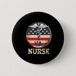 Of July Va Nurse Flag Wings Appreciation Nurse Wom 2 Inch Round Button