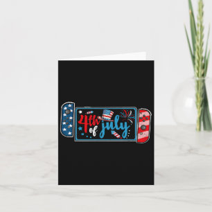 Of July Video Game American Gamer Kids Boys Men Us Card
