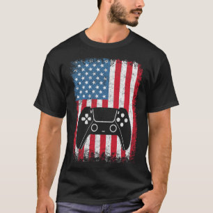 Of July Video Game Gamer Kids Boys Men Usa T Shirt